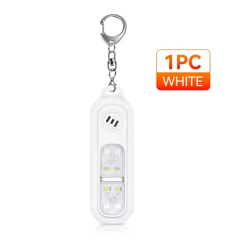 Hollarm self-defense personal alarm keychain, white, 130dB siren with LED light by Simples Market