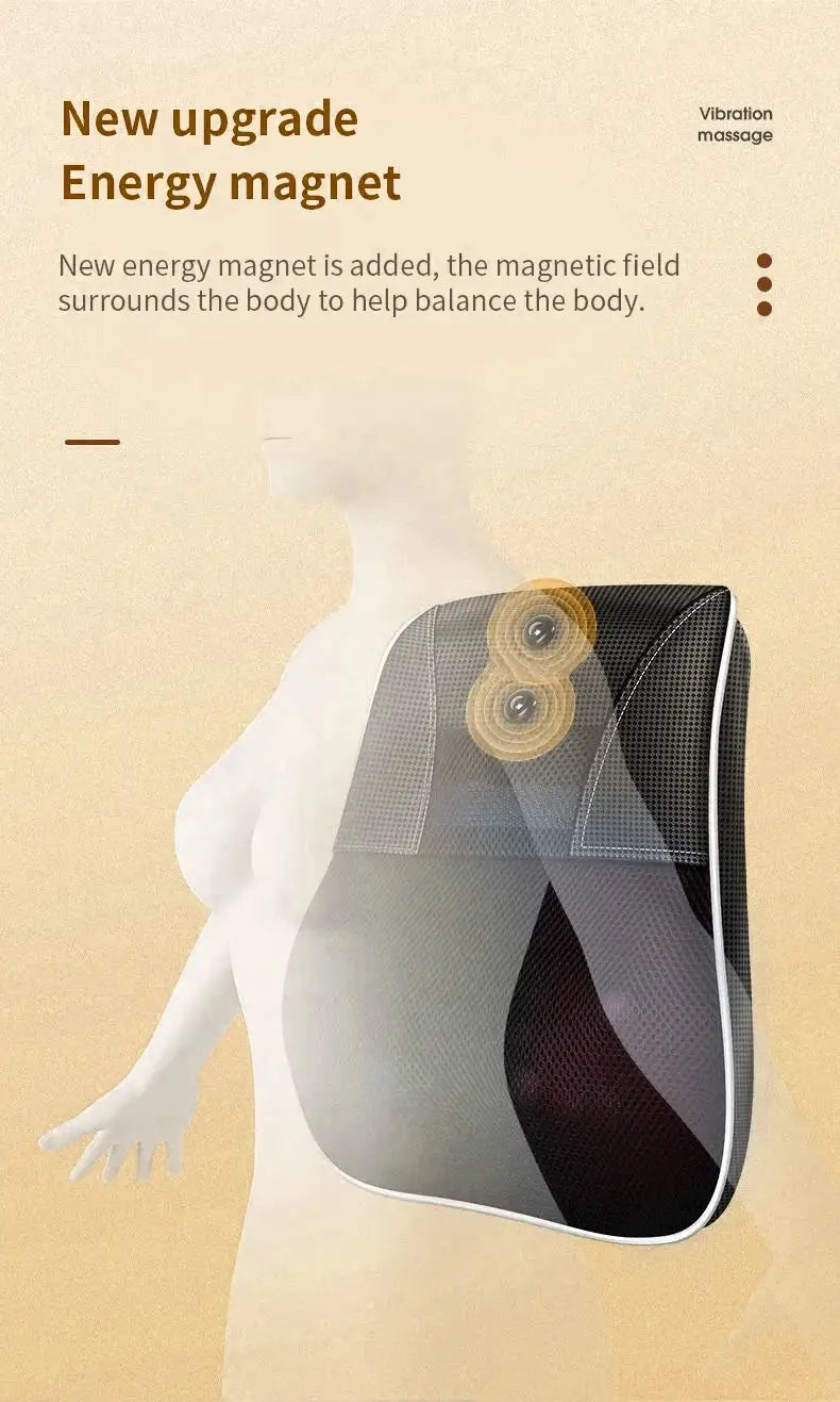 Simples Market electric neck massager with heated, vibrating Shiatsu pillow worn on the shoulder