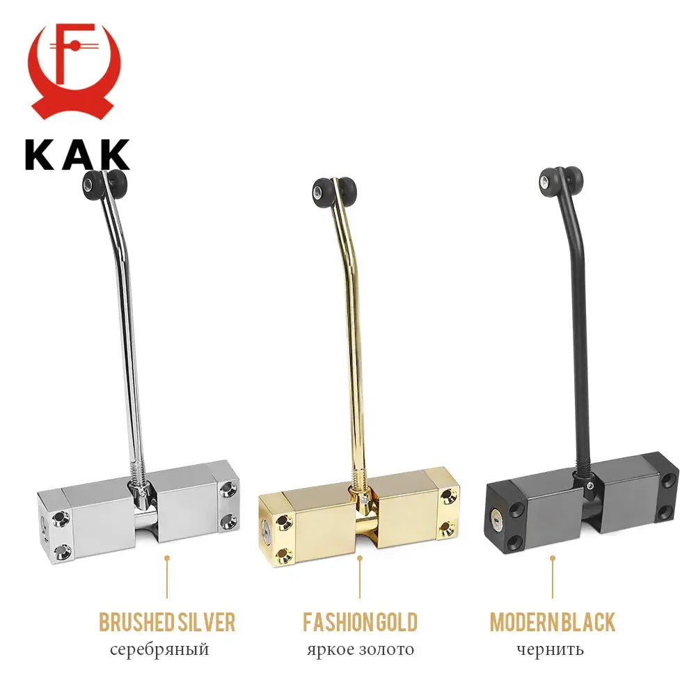 KAK stainless steel automatic spring door closer set in brushed silver, fashion gold, and modern black (3 finishes)