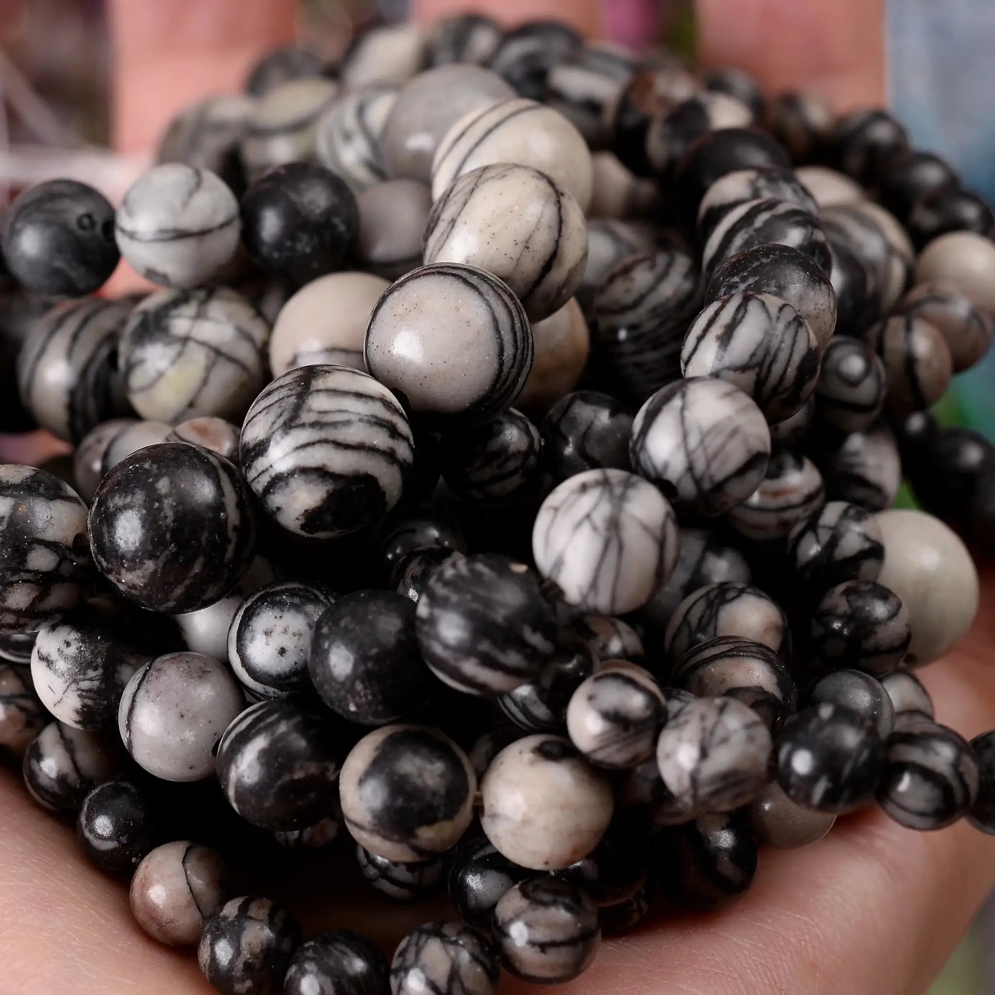 Natural Stone Beads Lava Jaspers Tiger Eye Quartz Agates Round Loose Beads 4 To 12mm For Jewelry Making DIY Bracelets