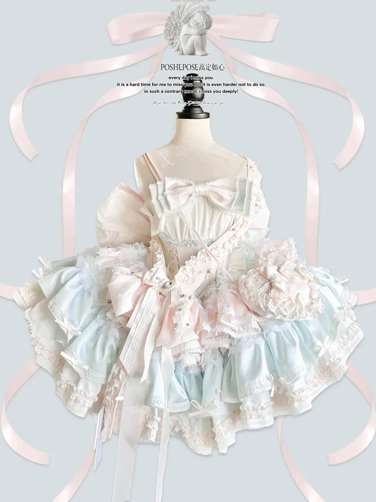 Girls Birthday Lolita Dress Tube Top Satin Bowknot Pettiskirt Mini