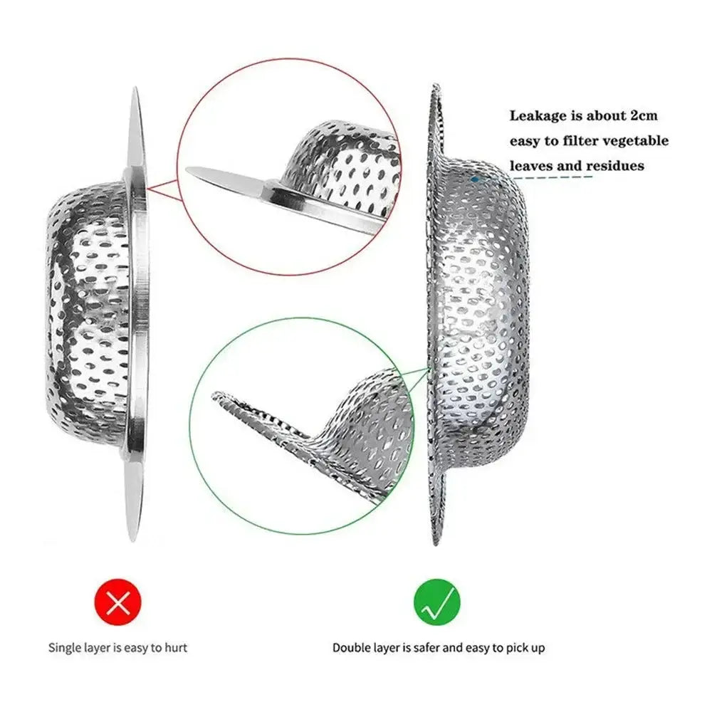 Stainless Steel Sink Mesh Strainer Drain Cover Hair Catcher Stopper Tool Kitchen Bathroom