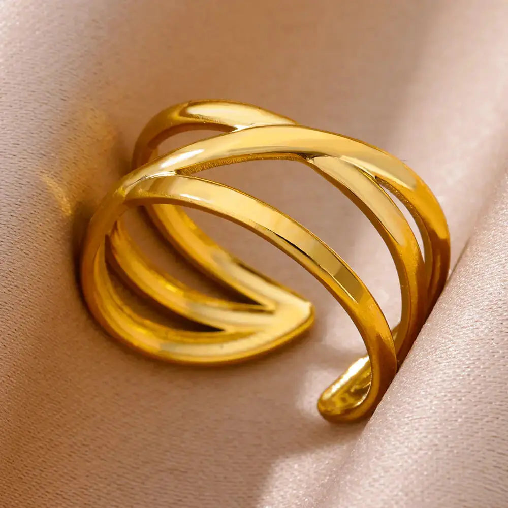 316L Stainless Steel Rings For Women Gold Color Never Fade Luxury Classic Wedding Couple Rings Jewelry Free Shipping