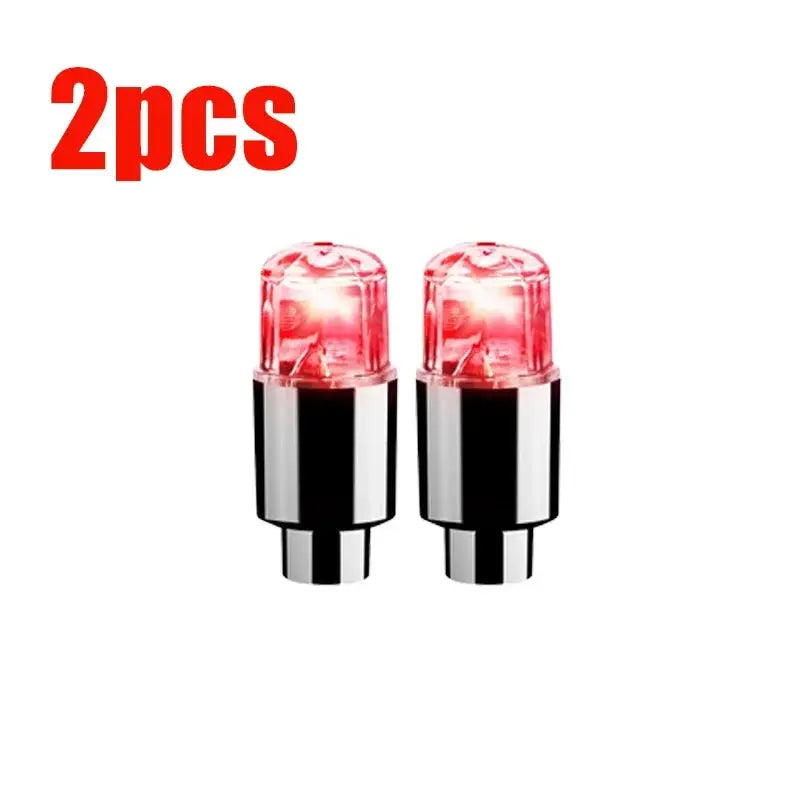 LED tire valve lights, red, 2 pcs, Simples Market