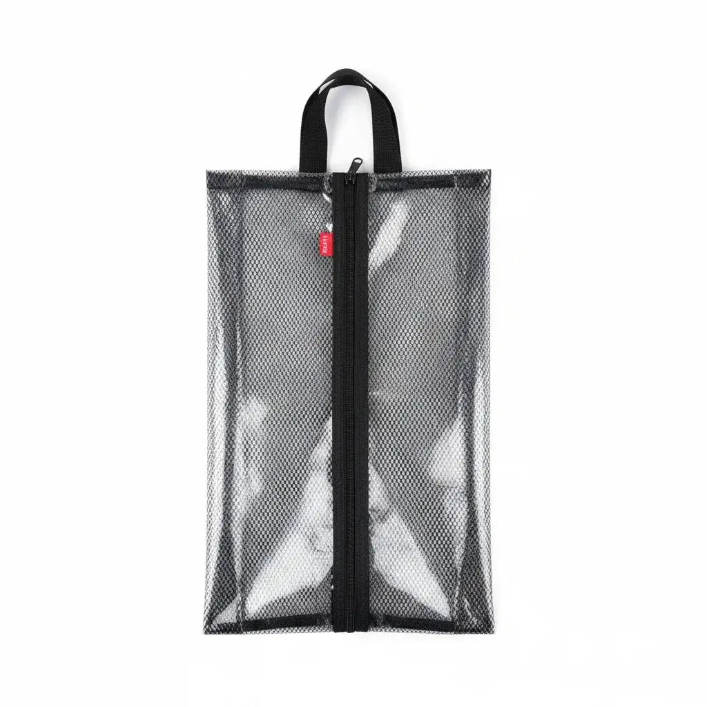 RUIYI Black Mesh Shoe Storage Bag Waterproof Moisture Proof Travel Beach Organizer For Footwear And Gym Gear