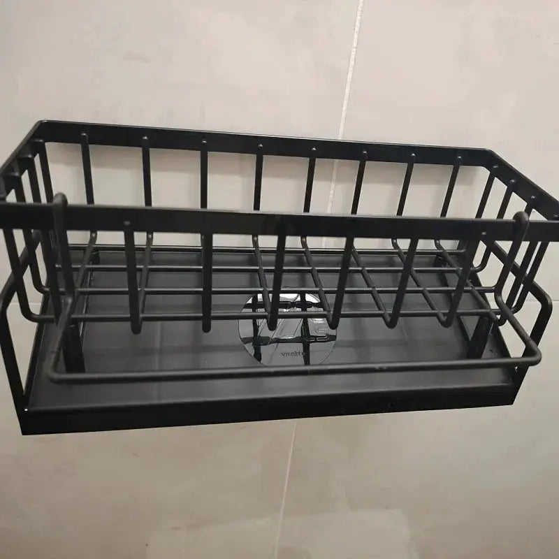 DrillFree Home Sink Organizer Waterproof Multi Use Sponge And Soap Holder Draining Rack For Kitchen Countertop
