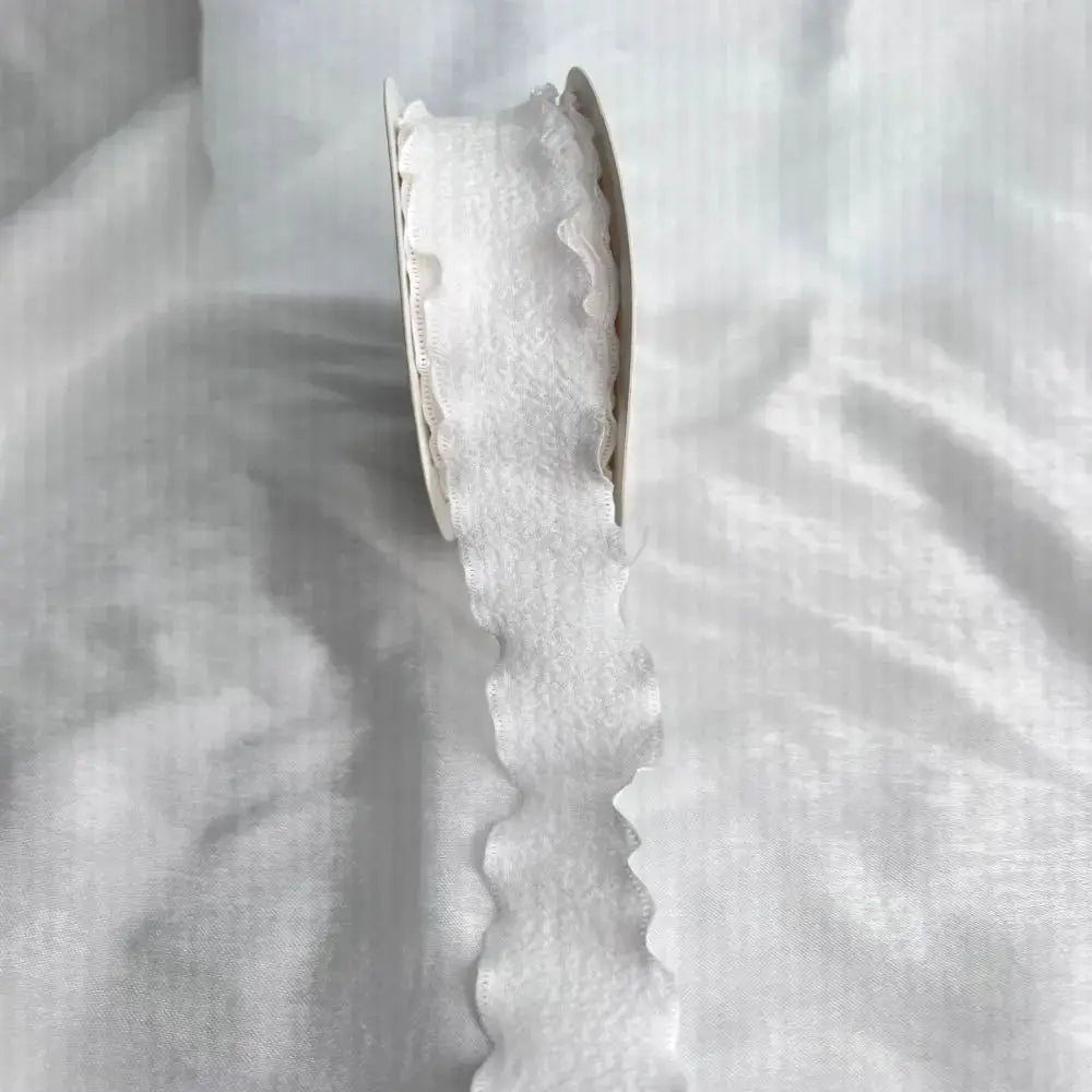 10 Yards Fishtail Chiffon Ribbon With Wave Edge Pleated Embossed Floral Pattern for Gift Wrapping Bouquets DIY Decor