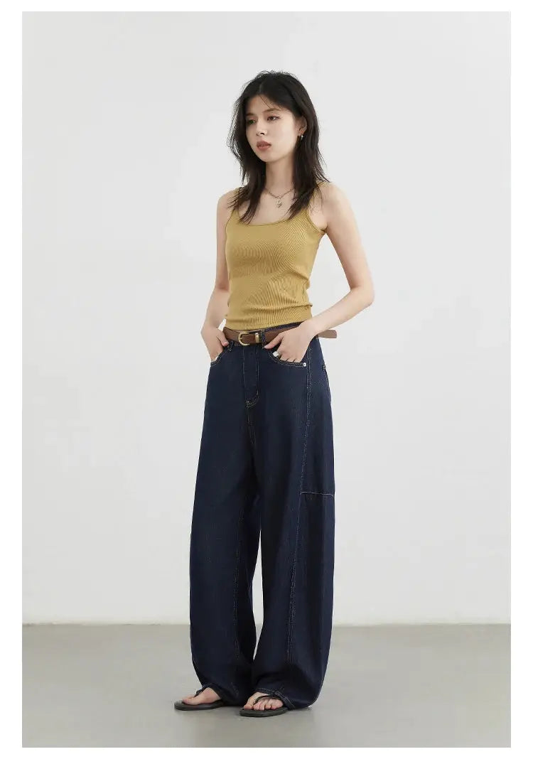 Chic Ven Womens Split High Waist Wide Leg Denim Jeans Spring 2025