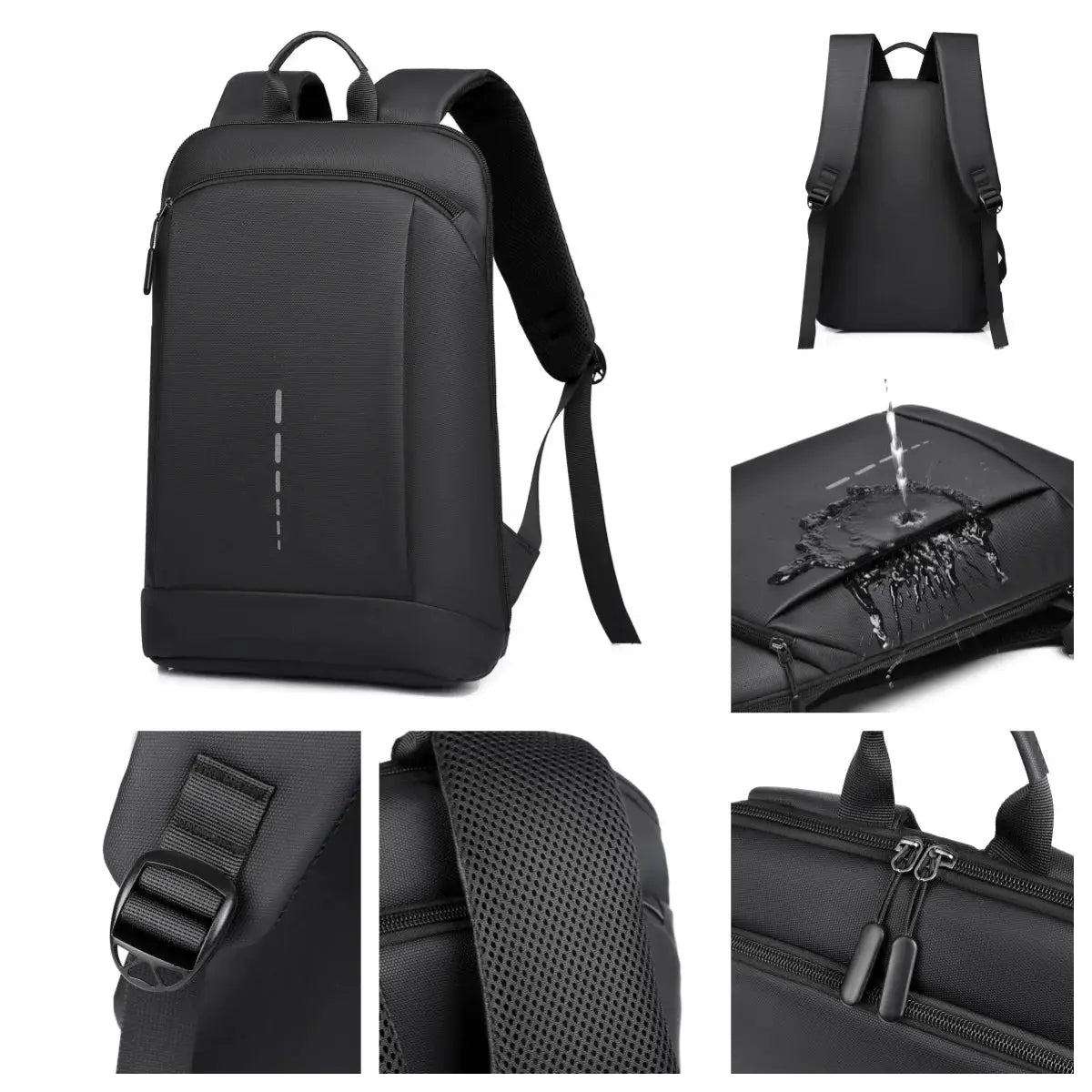 Ultra-lightweight 15.6-inch laptop backpack showcasing waterproof material and ergonomic design