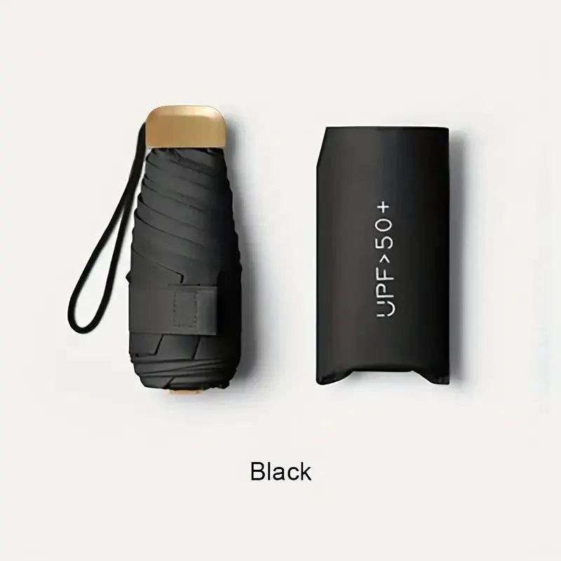 Ultra Light UV Protection Umbrella Compact Foldable Design Stainless Steel Handle For Sun And Rain 190T Canopy