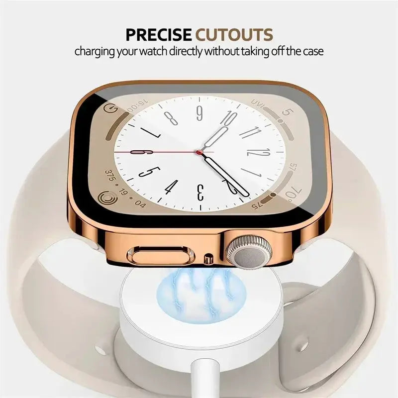 Simples Market Apple Watch tempered glass screen protector with PC bumper for 40–46mm cases
