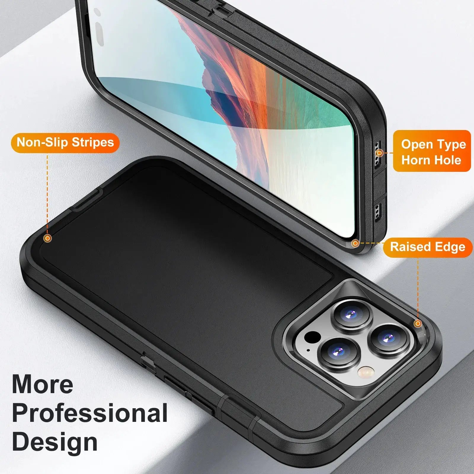 Simples Market 3-in-1 Defend Armor iPhone case with plastic frame and TPU back in black, rugged shockproof protection