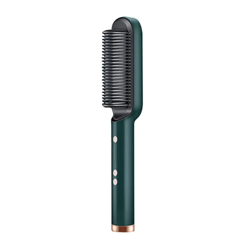Electric Hair Straightener Brush With Ceramic Plates Fast Heating And Temperature Control For Safe Styling