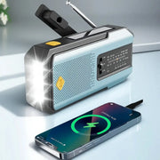 PulseGuard Solar Crank Emergency Radio With LED Flashlight NOAA Weather Updates 2000mAh Battery USB Charging