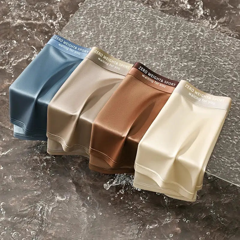 Simples Market men's ice silk boxer shorts 5-pack in assorted colors; breathable plus-size underwear
