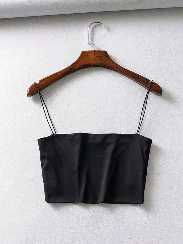 Summer Womens Elastic Cotton Crop Top Breathable Form Fitting Camisole For Comfort And Style