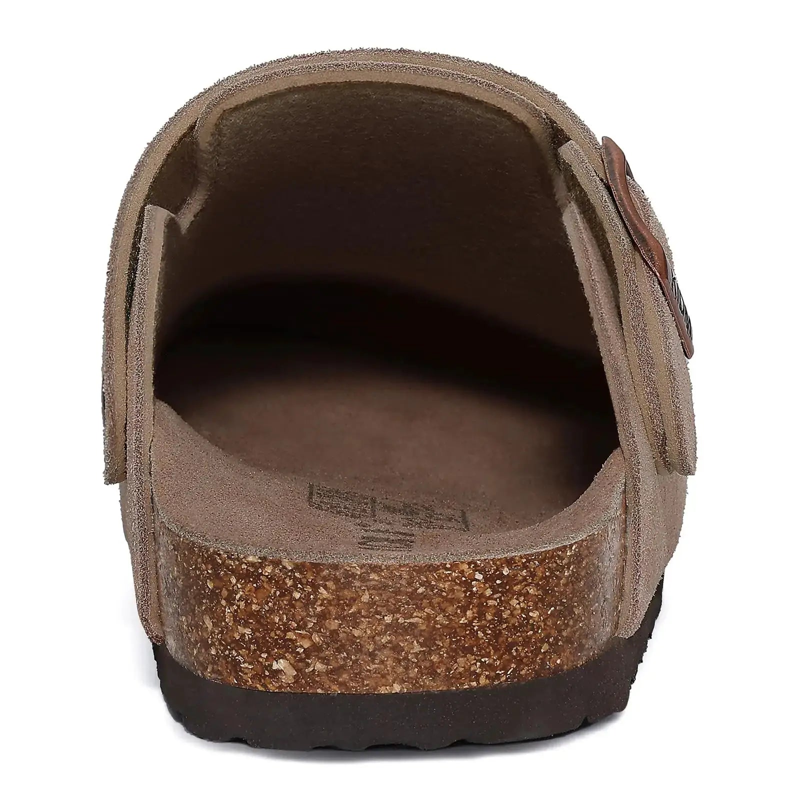 Crestar women's suede clogs with adjustable strap and cork footbed in brown