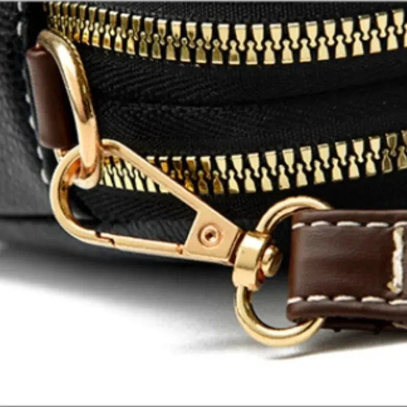 Designer Genuine Cowhide Leather Flap Handbag For Women Luxury Crossbody Messenger Bag