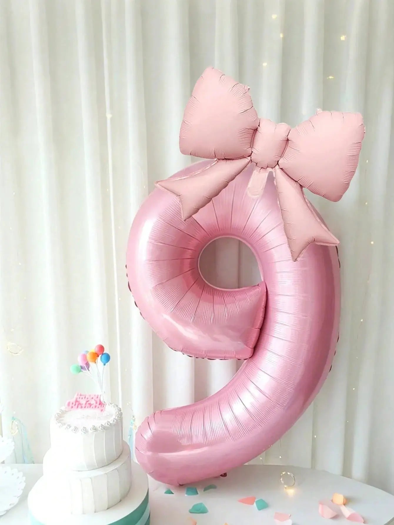 40 Inch Pink Digital Bowknot Aluminum Foil Balloons For Girls Wedding Birthday Party Decor Photo Props