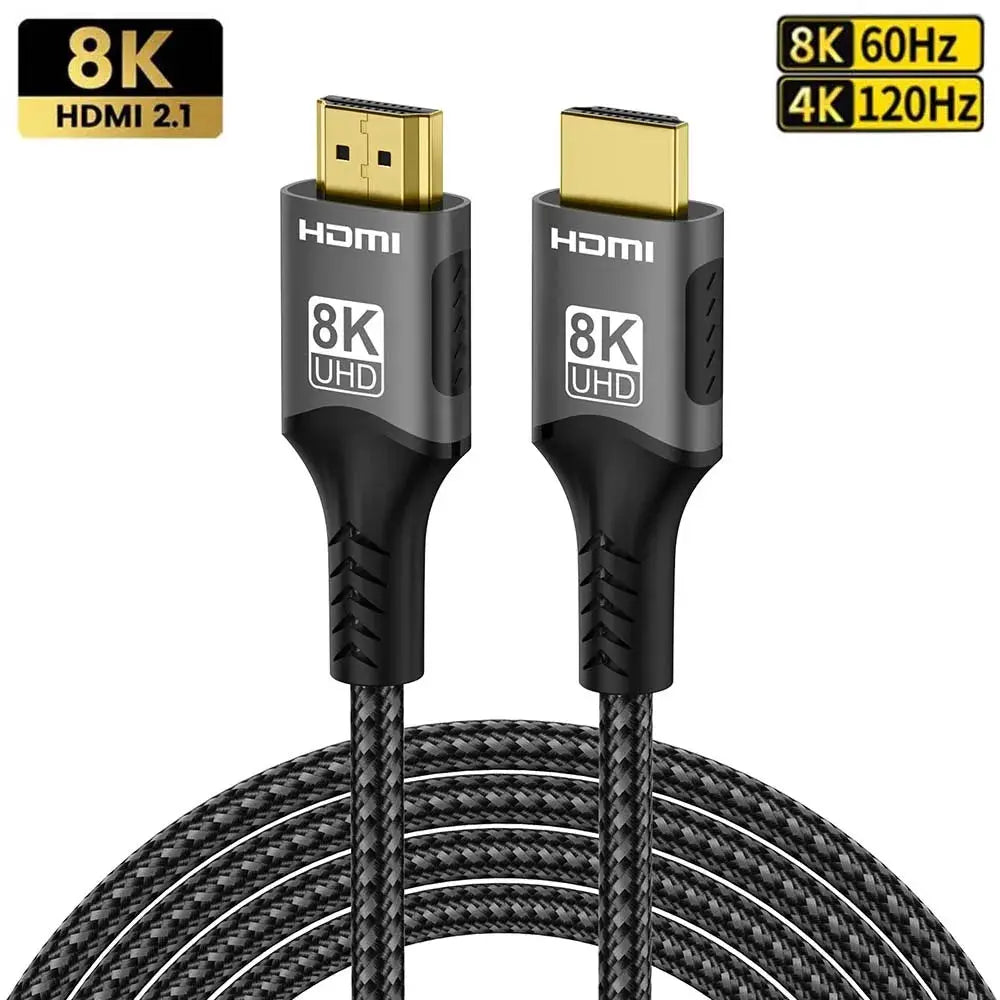 8K HDMI 2.1 Cable 48Gbps Ultra High Speed HDR ARC For RTX PC Laptop Projector TV 8K60Hz 4K120Hz