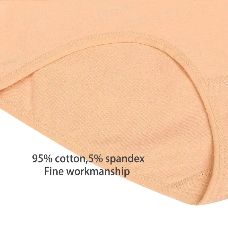 4-pack peach high-waist cotton panties for women, 95% cotton 5% spandex, fine workmanship