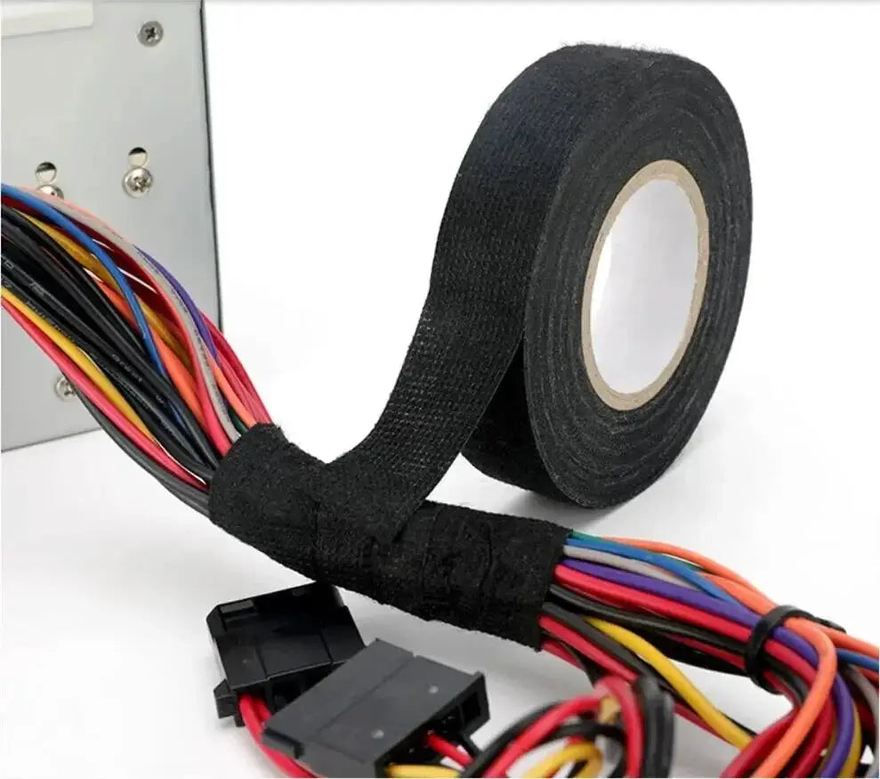 15m black heat-resistant flame-retardant cloth tape for car wiring loom protection