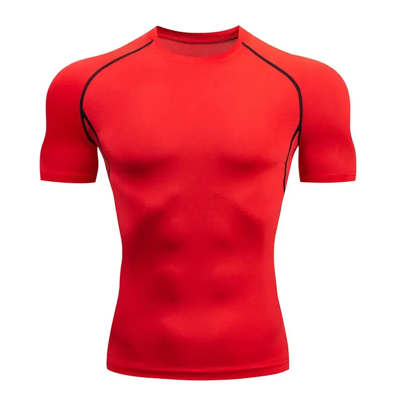 Mens Compression Running T Shirt Quick Dry Short Sleeve Rashguard Gym Sportswear