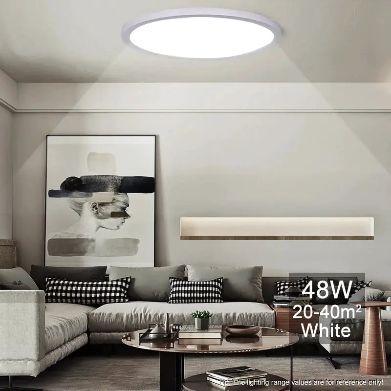 MARPOU ultra-thin round LED ceiling light in white; 24–38W, Simples Market indoor modern lighting