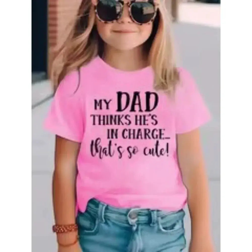 Summer Funny Letter Cute Printer Kids T Shirt Casual Fashion Short Sleeve Tees Trendy Soft Boys Girls Clothes