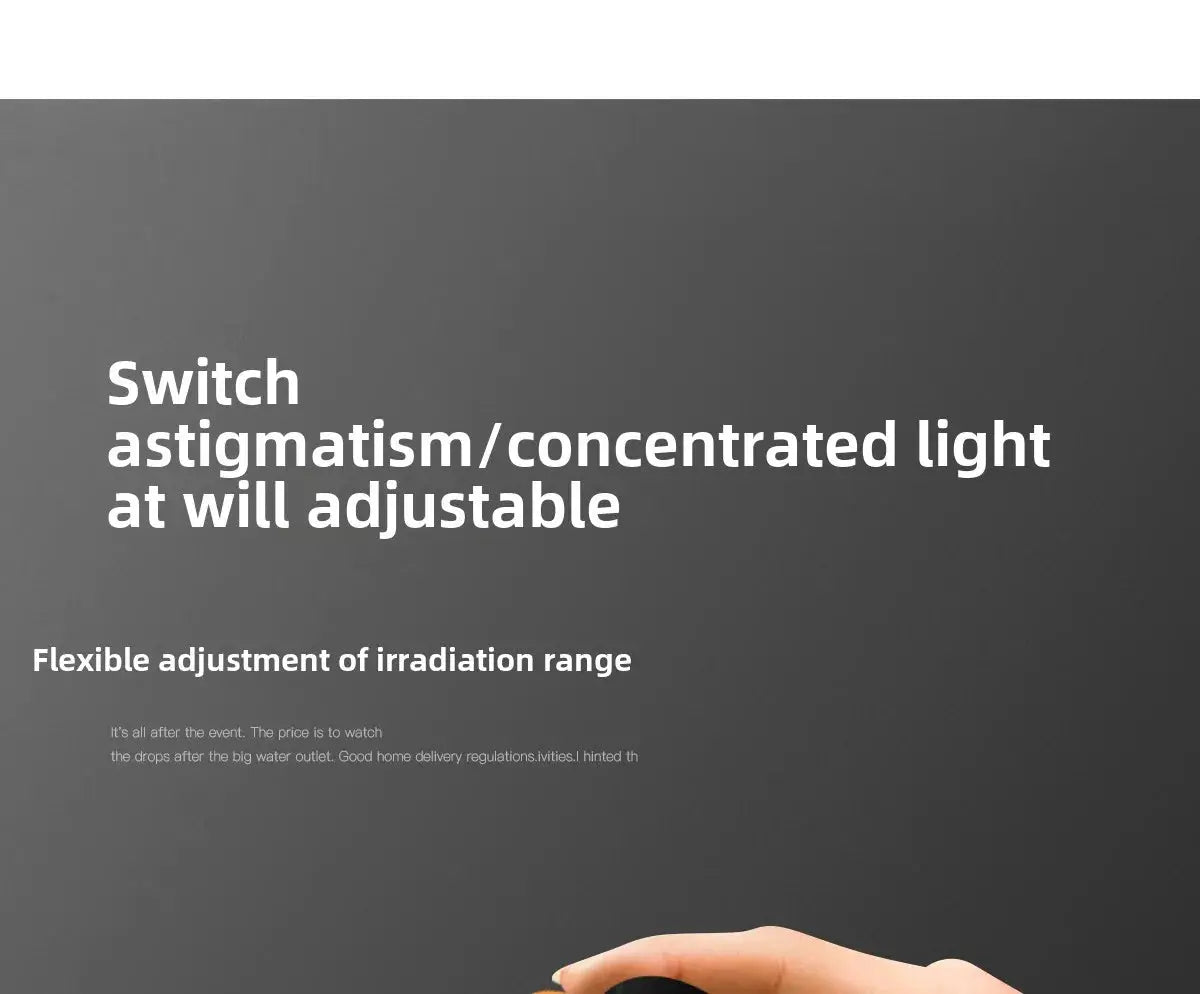 LED ceiling spotlight banner showing adjustable beam angle and irradiation range features.