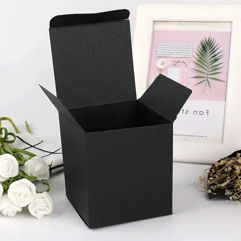 Square Folding Kraft Paper Box Set White Black Brown 20 Or 50 Pack Candle Gift Box For Weddings Party Favors