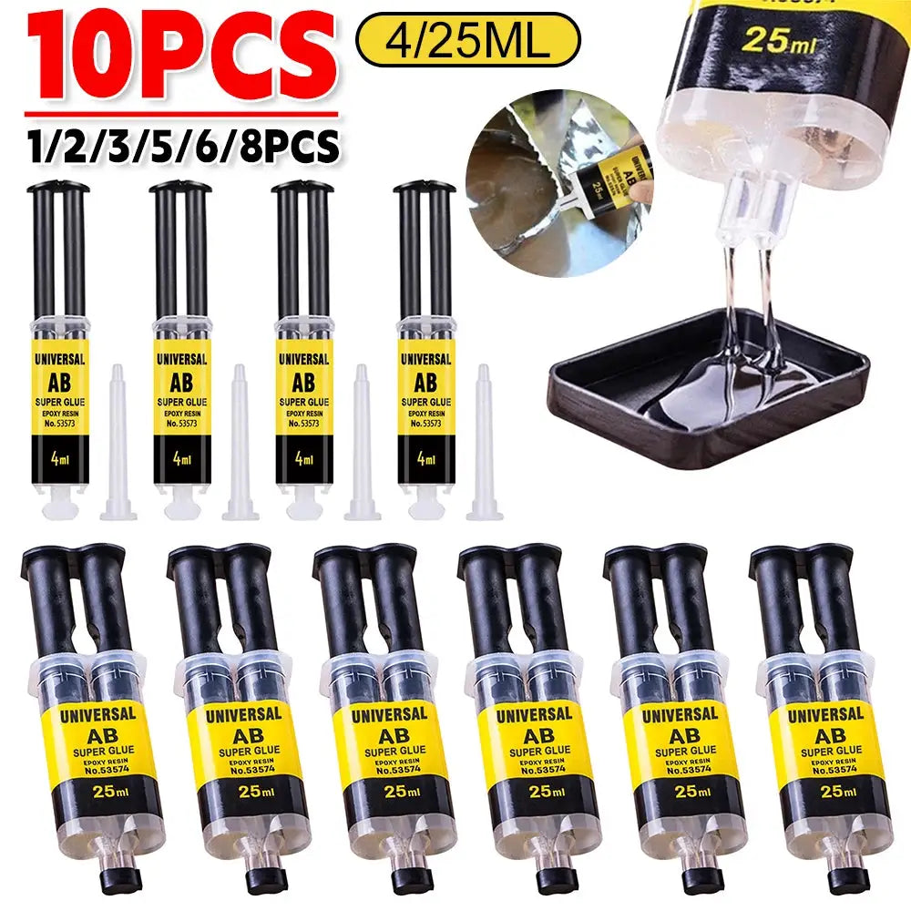 Two Part Epoxy Resin AB Glue Waterproof Fast Acting Adhesive For Wood Plastic Metal Glass Ceramic Repair Bonding