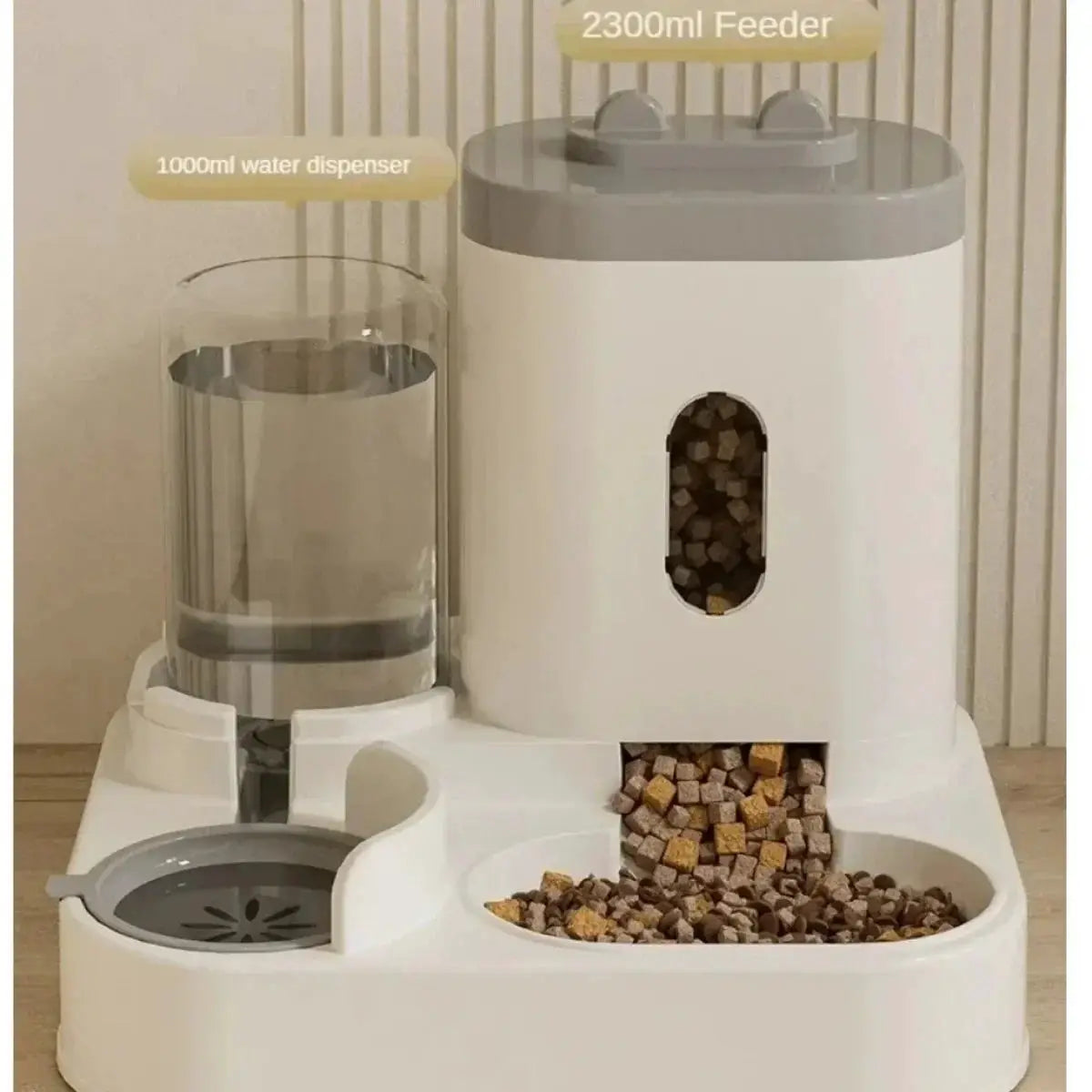 Automatic Pet Feeder For Dogs And Cats With Water Fountain Large Capacity Non Electric Gravity Dispenser