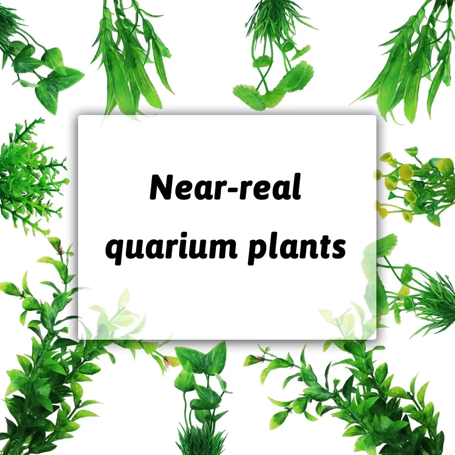 10 Pcs Green Artificial Aquarium Plants For Fish Tank Decor Plastic Safe For Aquariums