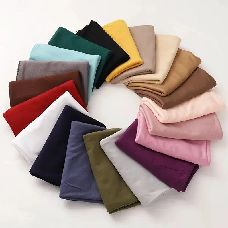 Modal Cotton Jersey Hijab Scarf 170x60cm Long Soft Plain Turban Head Wrap For Women