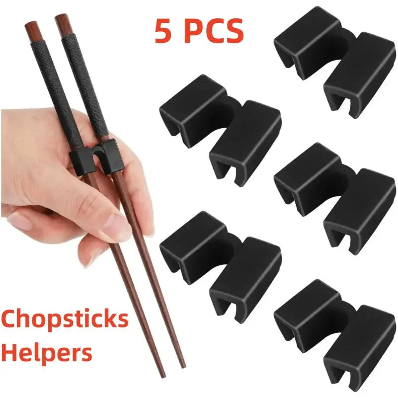 5 Pack Reusable Chopstick Helpers Training Hinges for Adults and Kids Beginner Practice Connector