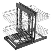 Simples Market chrome wire 4-shelf pull-out corner cabinet organizer