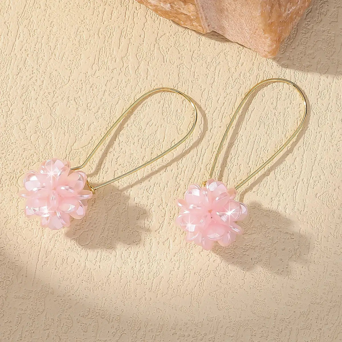 Two Piece Womens Fashion Trend DIY Pearl Petal Ball Drop Earrings Zinc Alloy Party Banquet Travel Holiday Gifts
