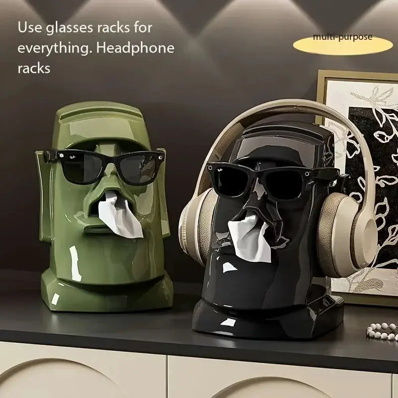 Creative Stone Figure Tissue Box Decorative Modern Paper Towel Holder for Living Room and Bedroom