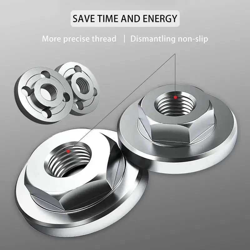 M10 M14 5/8-11 Thread Replacement for Angle Grinder Flange Nut Set Inner Outer Pressure Plate