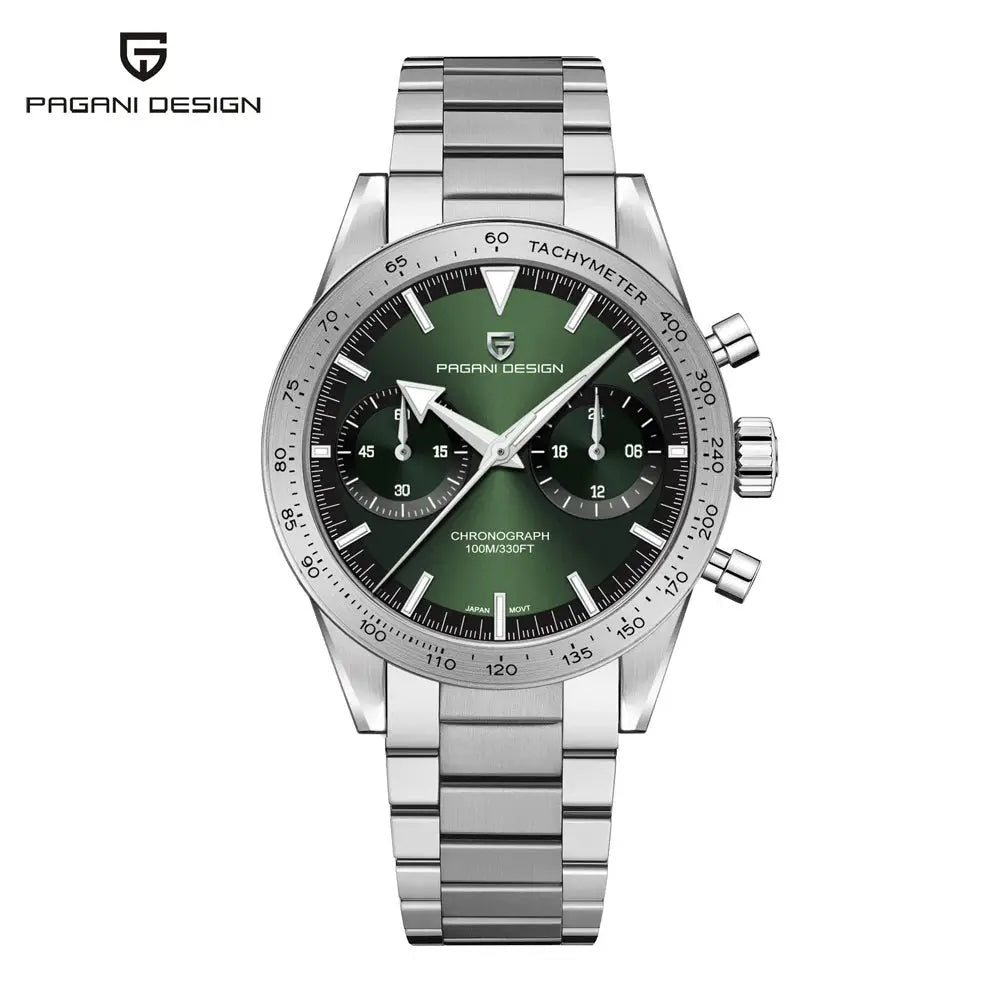 Pagani Design 2026 Retro Chronograph Moon Quartz Watch For Men VK64 Movement Sapphire Crystal Stainless Steel Case
