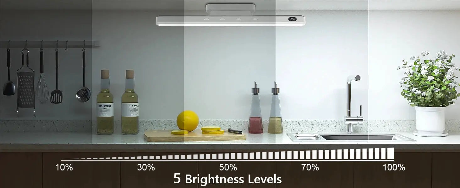 Under-cabinet WILLED 5W dimmable makeup night light with 3 color options and 2500mAh rechargeable battery