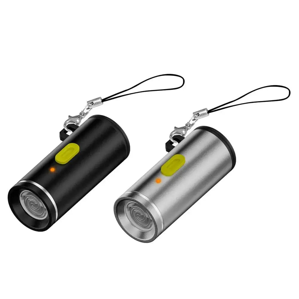 Simples Market Type-C mini windproof electronic lighter, black and silver two-pack with keychain straps