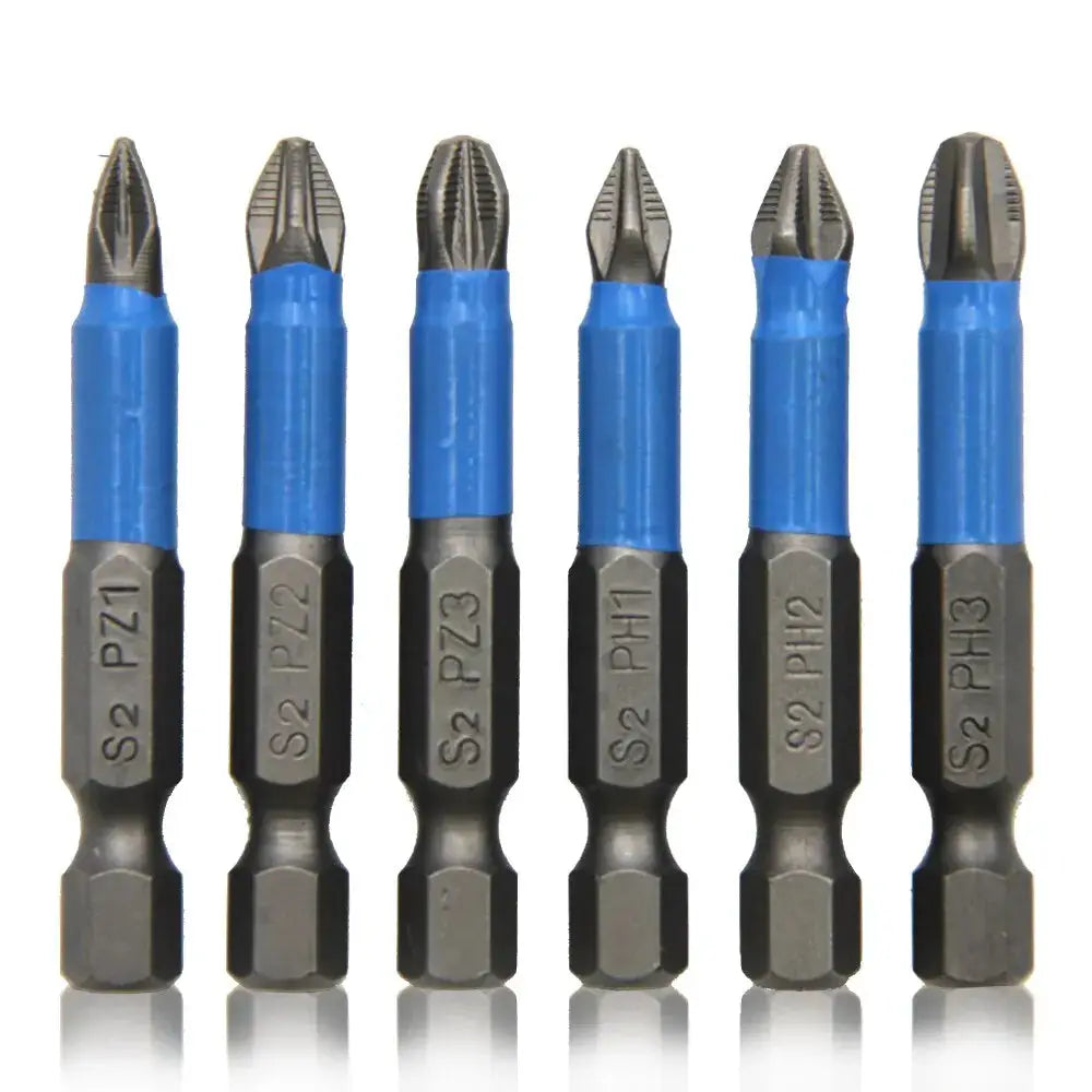 6 Piece Hexagonal Handle Anti Skid Electric Screwdriver Woodworking Cross Screwdriver Tool Set PH1 PH2 PH3 PZ1 PZ2 PZ3