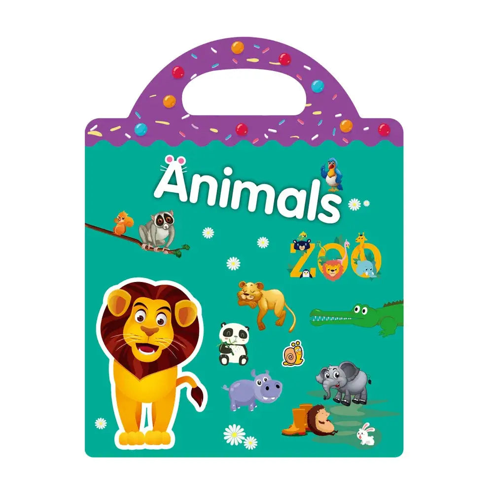 Reusable Scene Sticker Books For Kids Diy Puzzle Stickers Cartoon Animals Learning Cognition Toys Gift