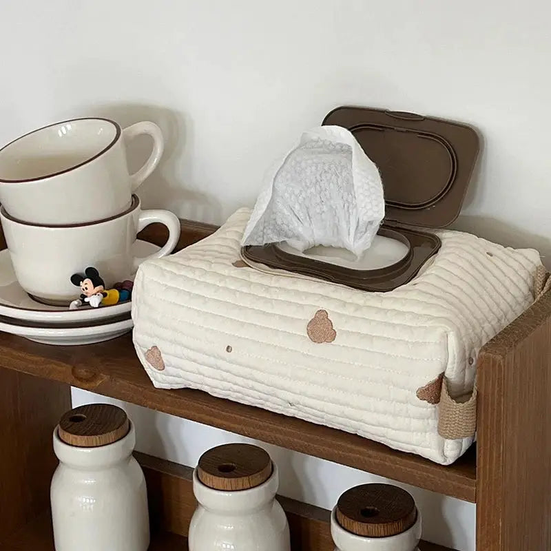 Cartoon Critter Car Tissue Box Holder With Flippable Animal Cover For Wet Wipes And Napkins