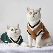 Cat Dog Winter Sweater Pullover For Small Pets Cozy Cat Vest Puppy Jacket Pet Clothing