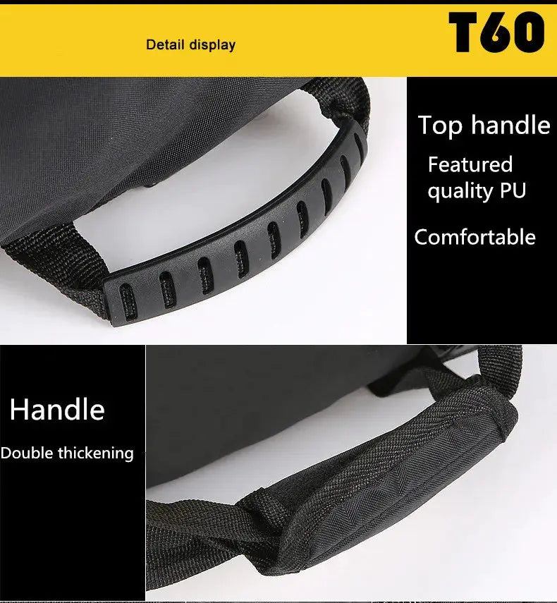 Simples Market T60 gym bag, waterproof ultralight fitness bag, black with padded top handle