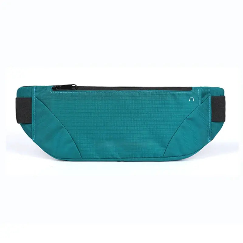 Teal fanny pack waist bag with zip pocket and adjustable straps