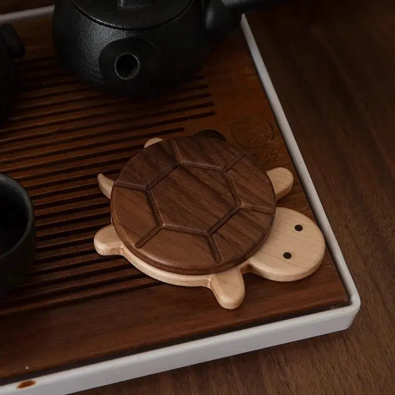Black Walnut Solid Wood Turtle Coaster Insulation Mat Tableware